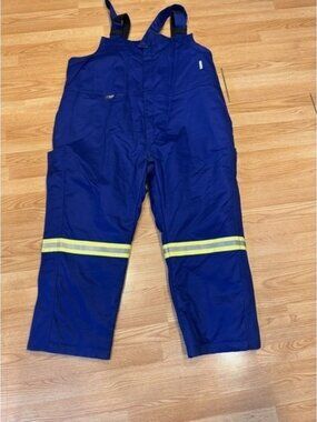 FireZero FR Flame Resistant Bib Overalls HRC 4 Blue Reflective 3M Mens 4XL